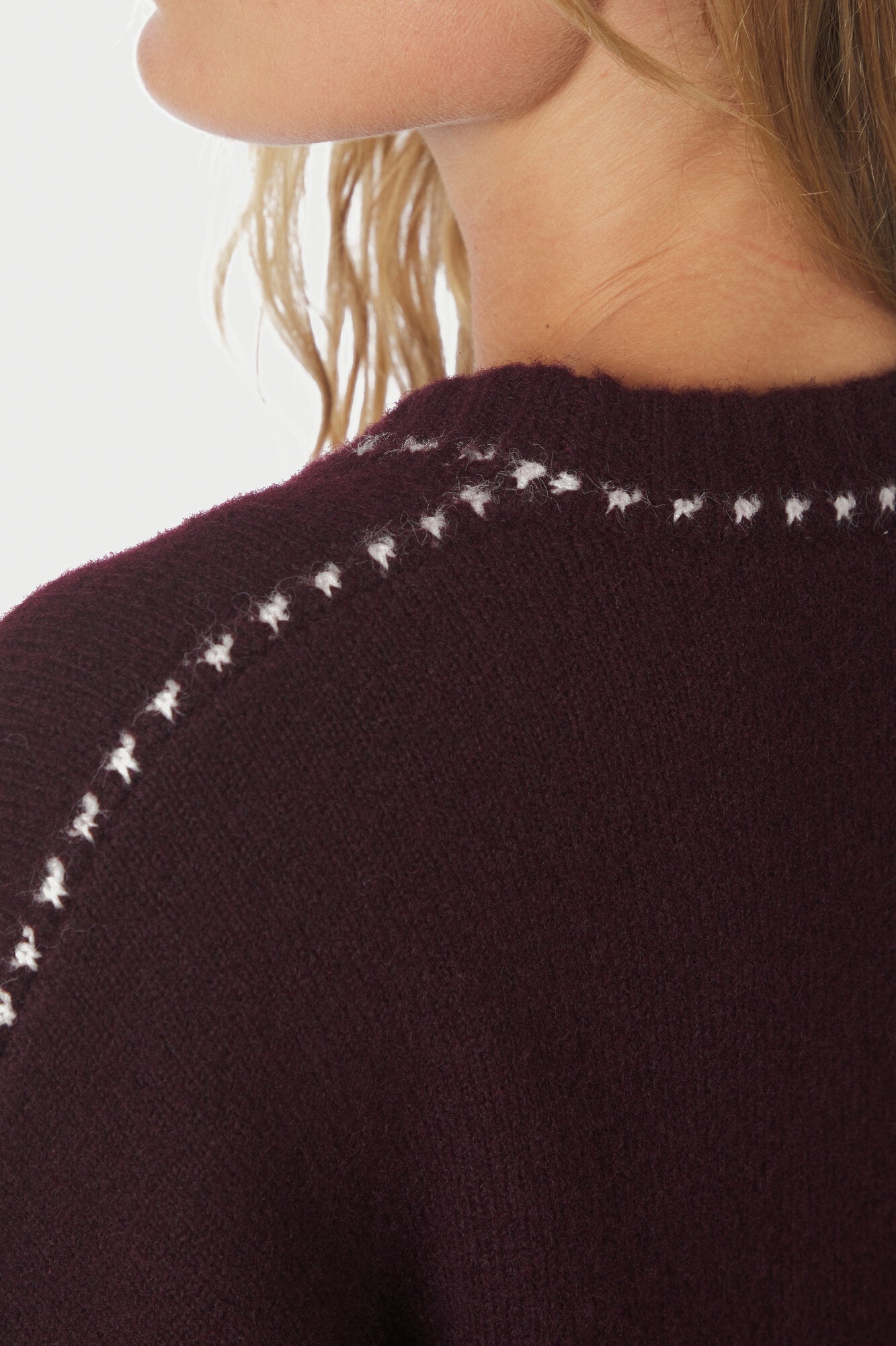 Roeme Stitch striktrøje - Wine